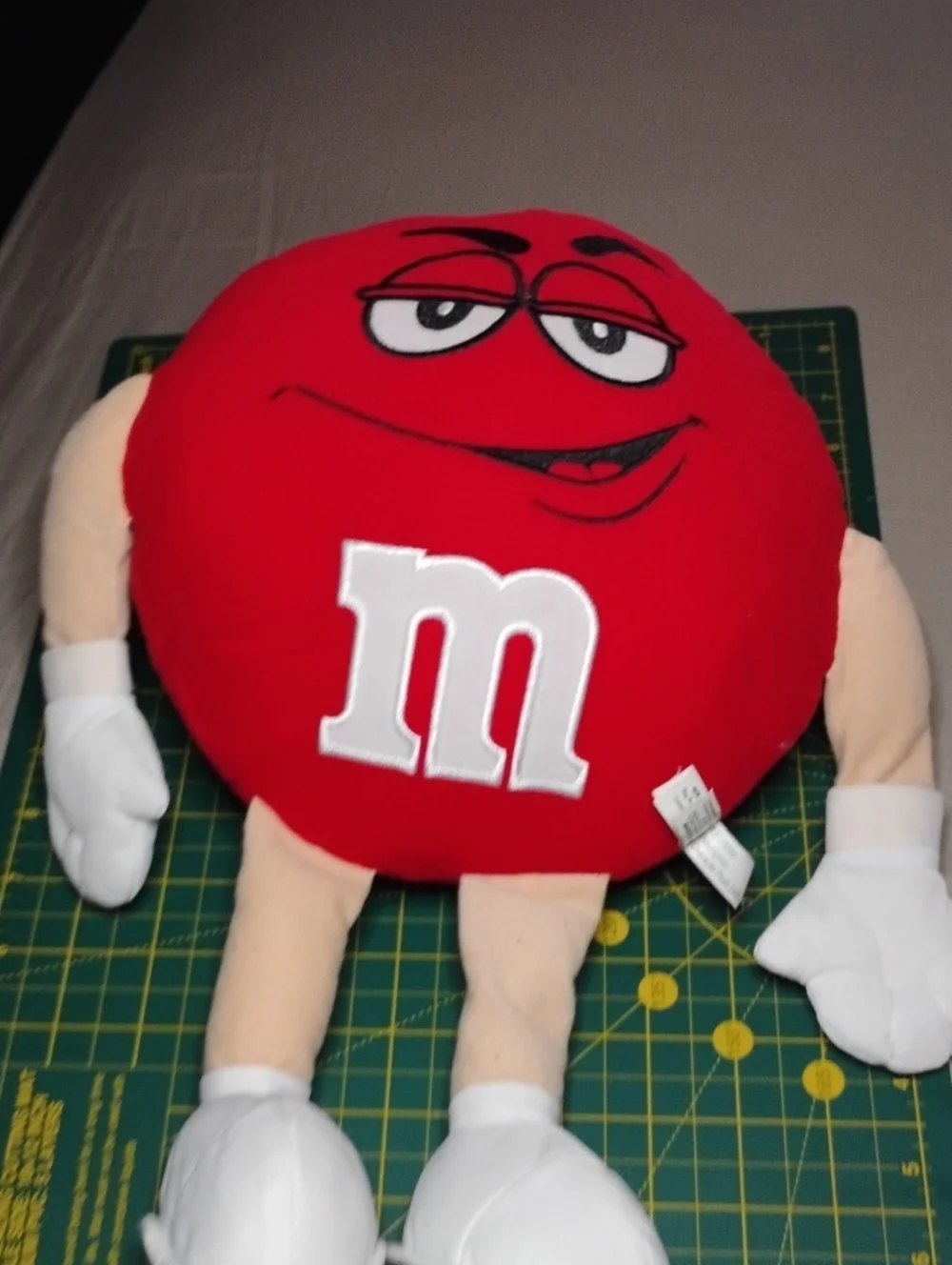 M&M'S Red Character Plush Pillow with White 'm' Logo